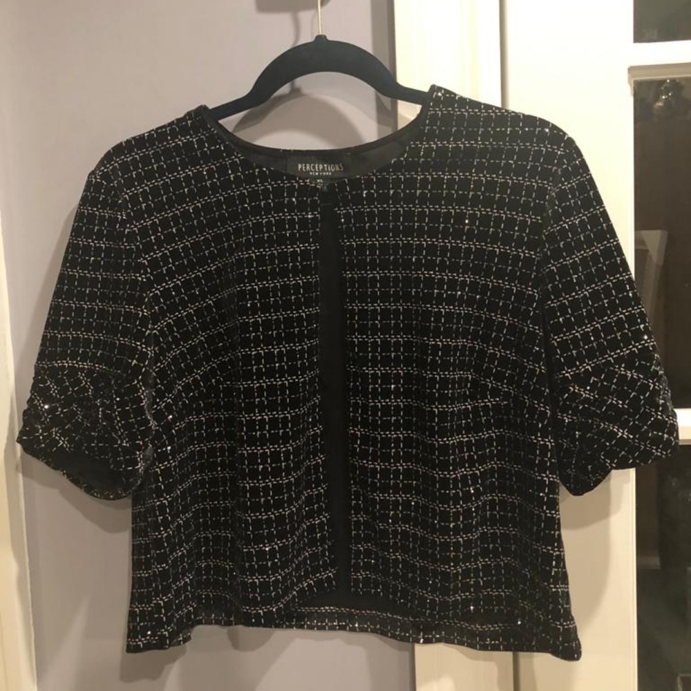 Black velvet cardigan